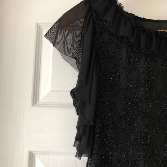 Kaylee Tankus Black Ruffle Sparkle Party Dress - Picture 2 of 6